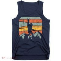 Bigfoot Rock and Roll Retro Mountain Sunset Sasquatch Gift Tank Top thumb 0