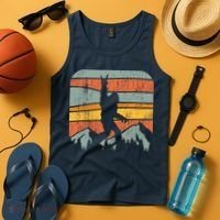 Bigfoot Rock and Roll Retro Mountain Sunset Sasquatch Gift Tank Top thumb 4