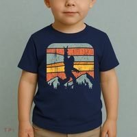 Bigfoot Rock and Roll Retro Mountain Sunset Sasquatch Gift Toddler T-Shirt thumb 2