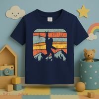 Bigfoot Rock and Roll Retro Mountain Sunset Sasquatch Gift Toddler T-Shirt thumb 3
