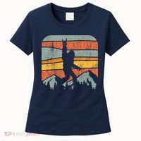 Bigfoot Rock and Roll Retro Mountain Sunset Sasquatch Gift Women's T-Shirt thumb 0