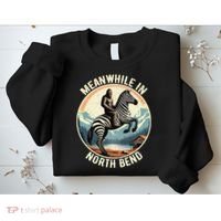Bigfoot Riding A Zebra Meanwhile In North Bend Sweatshirt thumb 2