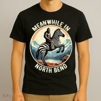 Bigfoot Riding A Zebra Meanwhile In North Bend T-Shirt thumb 3