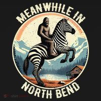 Bigfoot Riding A Zebra Meanwhile In North Bend Women's Hoodie thumb 2