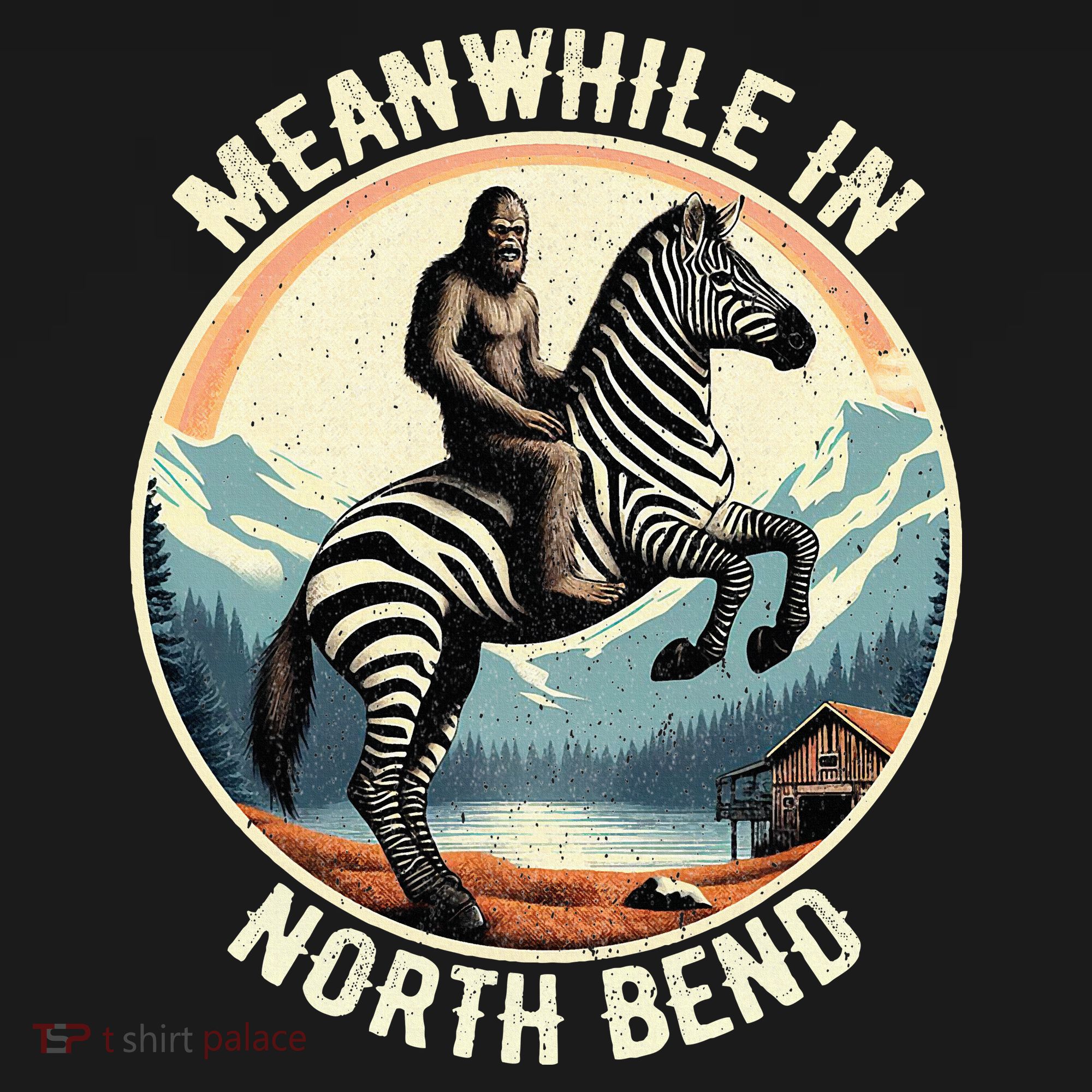 Bigfoot Riding A Zebra Meanwhile In North Bend Women's Tank Top