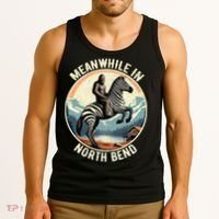 Bigfoot Riding A Zebra Meanwhile In North Bend Tank Top thumb 3