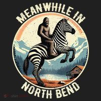 Bigfoot Riding A Zebra Meanwhile In North Bend Golf Towel thumb 3
