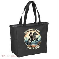 Bigfoot Riding A Zebra Meanwhile In North Bend Tote Bag thumb 2