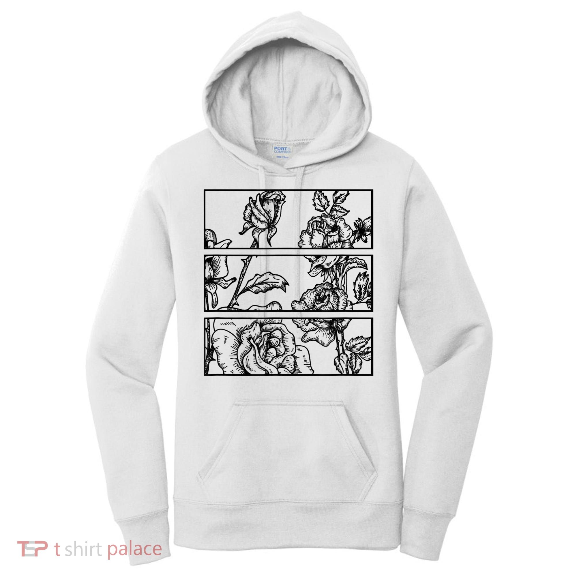 Black Roses Aesthetic Clothing Soft Grunge Clothes Goth Punk Women's Hoodie