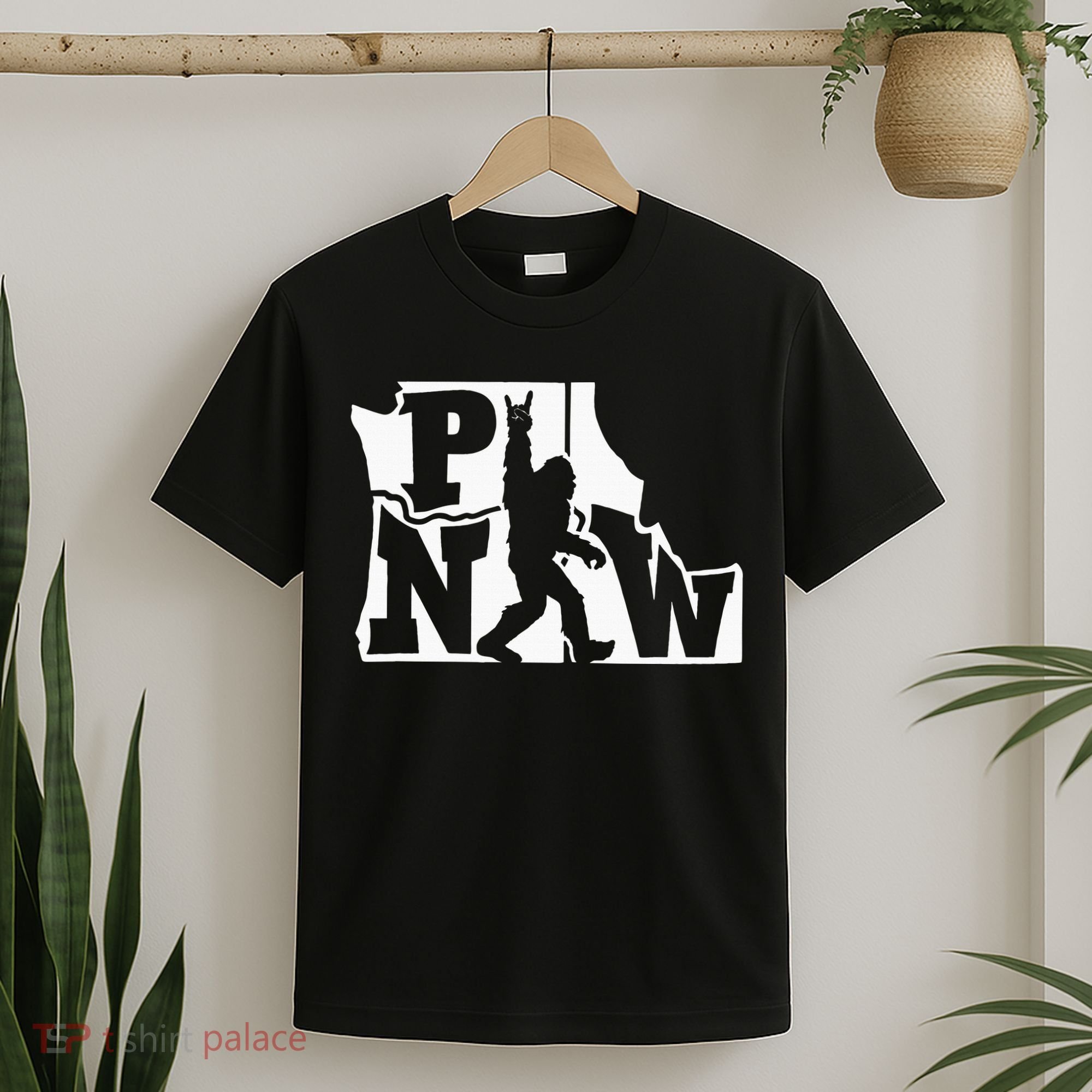 Bigfoot Rock And Roll Silhouette Pacific Northwest Sasquatch T-Shirt