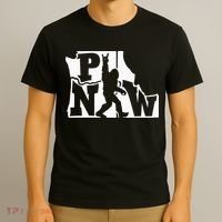 Bigfoot Rock And Roll Silhouette Pacific Northwest Sasquatch T-Shirt thumb 3