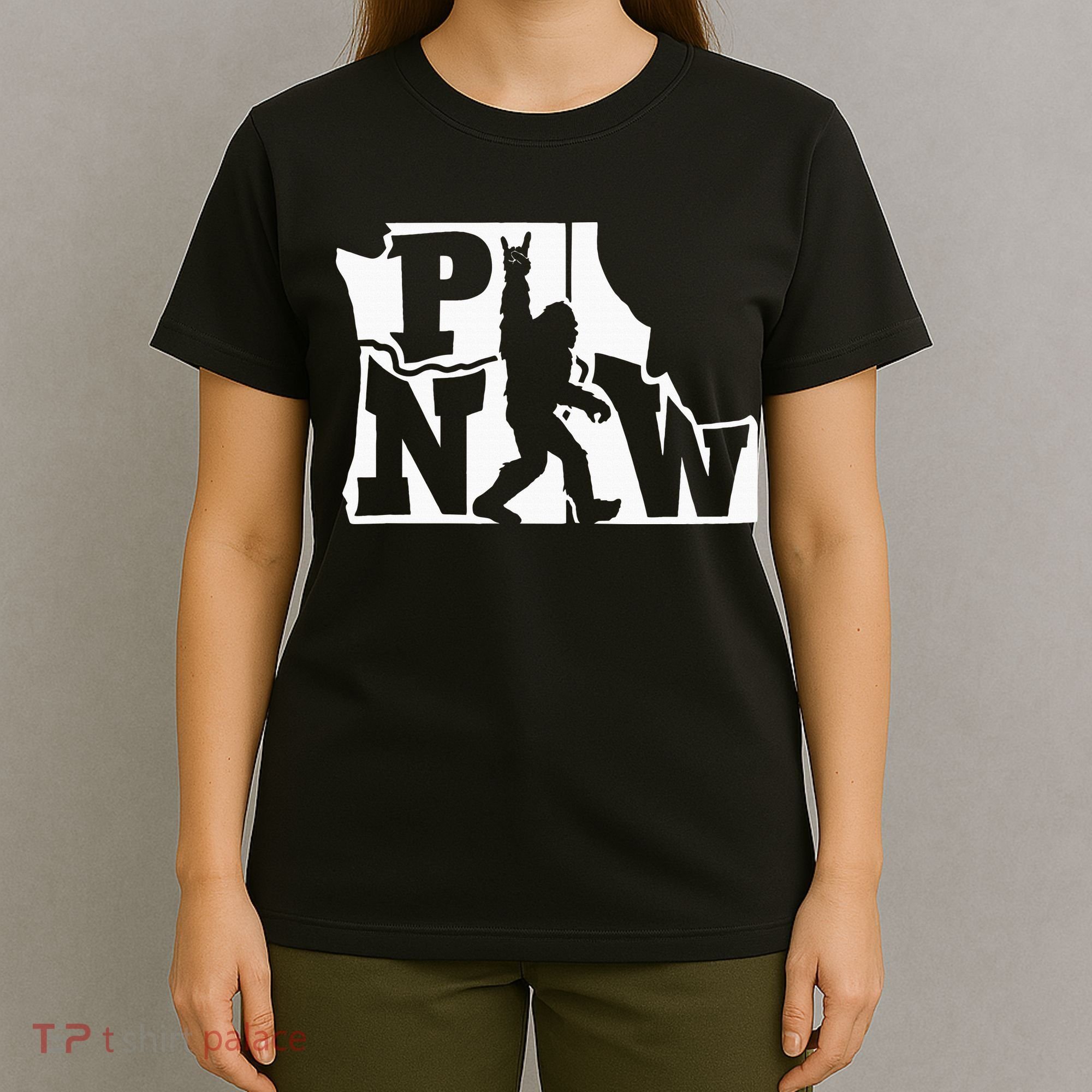 Bigfoot Rock And Roll Silhouette Pacific Northwest Sasquatch T-Shirt
