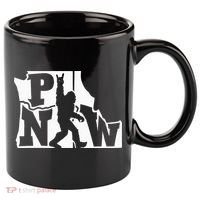 Bigfoot Rock And Roll Silhouette Pacific Northwest Sasquatch 11oz C Handle Ceramic Mug thumb 0