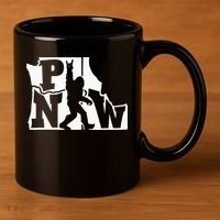 Bigfoot Rock And Roll Silhouette Pacific Northwest Sasquatch 11oz C Handle Ceramic Mug thumb 3