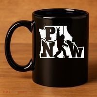 Bigfoot Rock And Roll Silhouette Pacific Northwest Sasquatch 11oz C Handle Ceramic Mug thumb 4