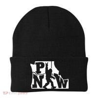 Bigfoot Rock And Roll Silhouette Pacific Northwest Sasquatch Beanie thumb 0