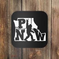Bigfoot Rock And Roll Silhouette Pacific Northwest Sasquatch Coaster thumb 0