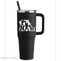 Bigfoot Rock And Roll Silhouette Pacific Northwest Sasquatch 40oz Vacuum Insulated Stainless Steel Travel Tumbler thumb 0