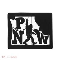 Bigfoot Rock And Roll Silhouette Pacific Northwest Sasquatch Mousepad thumb 0