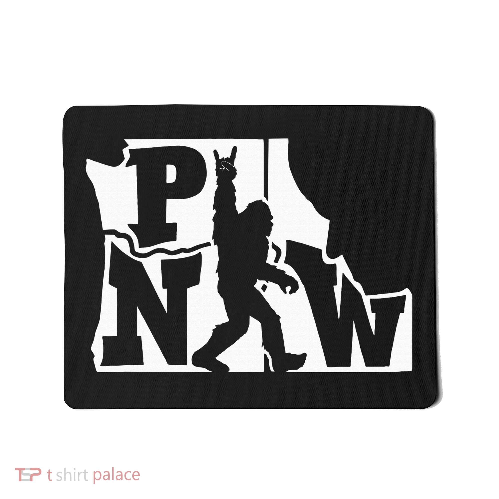 Bigfoot Rock And Roll Silhouette Pacific Northwest Sasquatch Mousepad