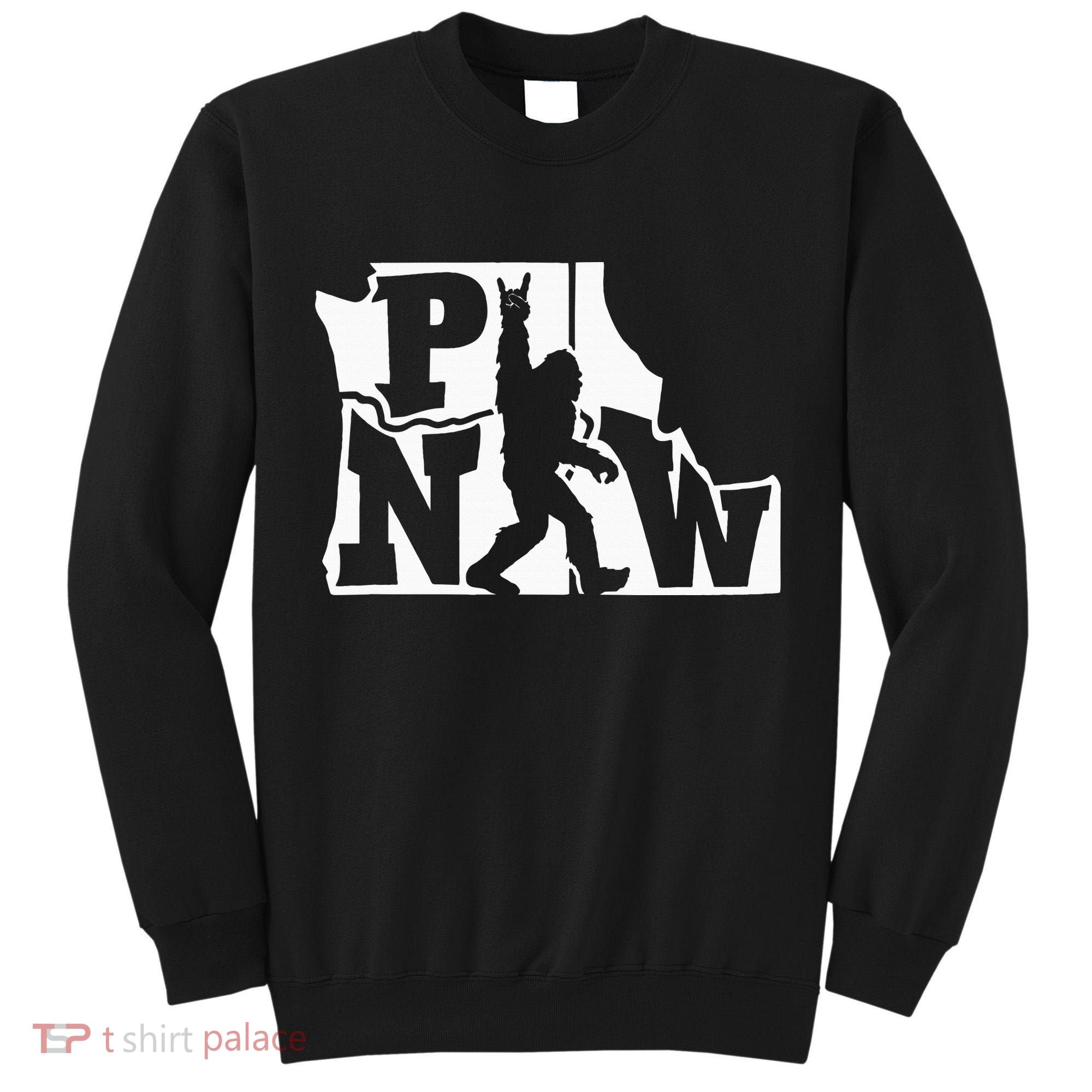 Bigfoot Rock And Roll Silhouette Pacific Northwest Sasquatch Tall Sweatshirt