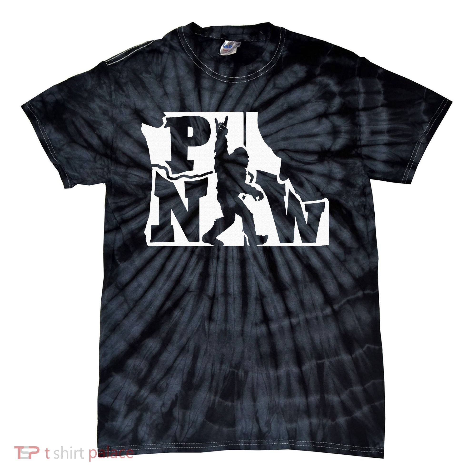 Bigfoot Rock And Roll Silhouette Pacific Northwest Sasquatch Tie-Dye T-Shirt