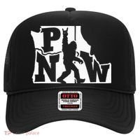 Bigfoot Rock And Roll Silhouette Pacific Northwest Sasquatch Hat thumb 0