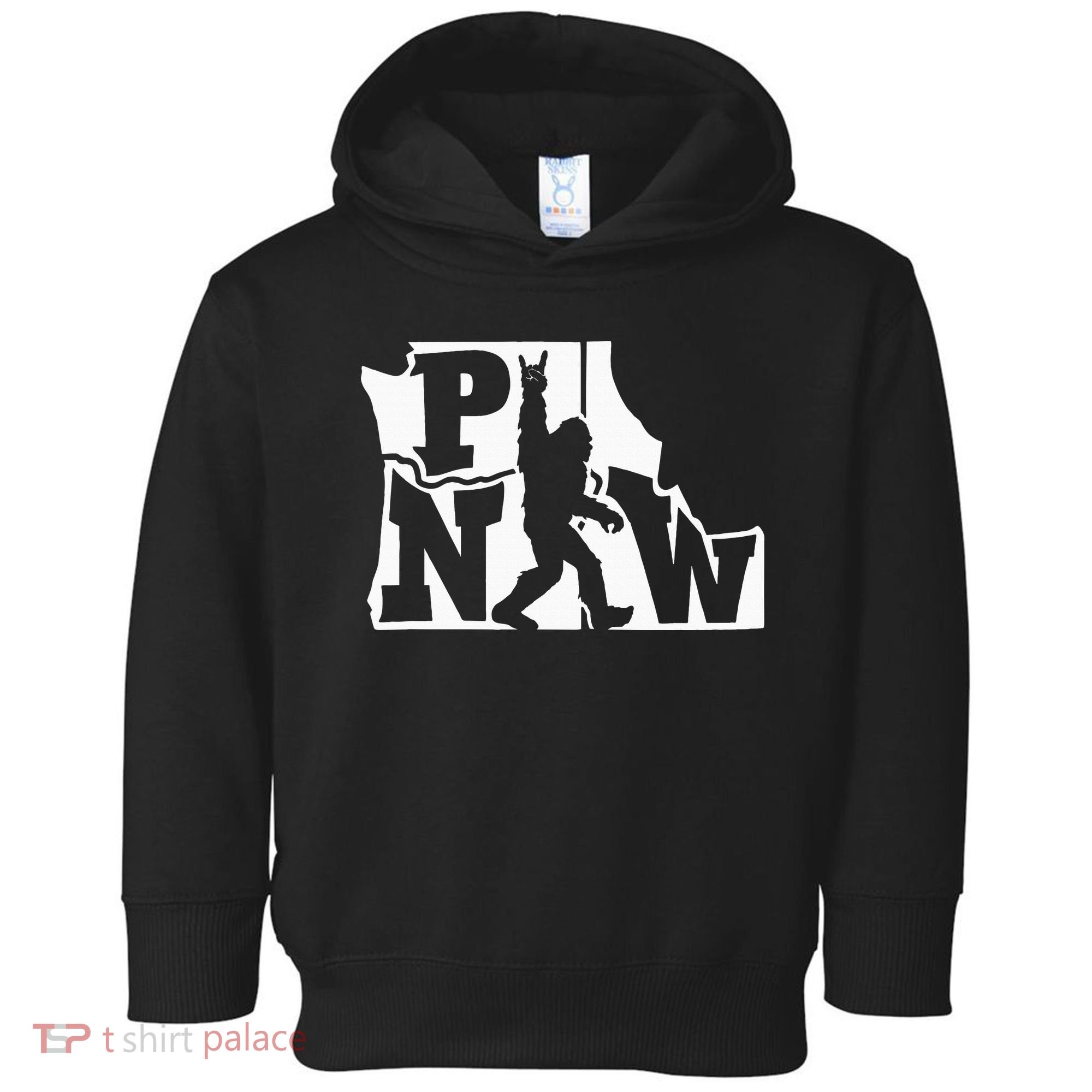 Bigfoot Rock And Roll Silhouette Pacific Northwest Sasquatch Toddler Hoodie