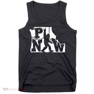 Bigfoot Rock And Roll Silhouette Pacific Northwest Sasquatch Tank Top