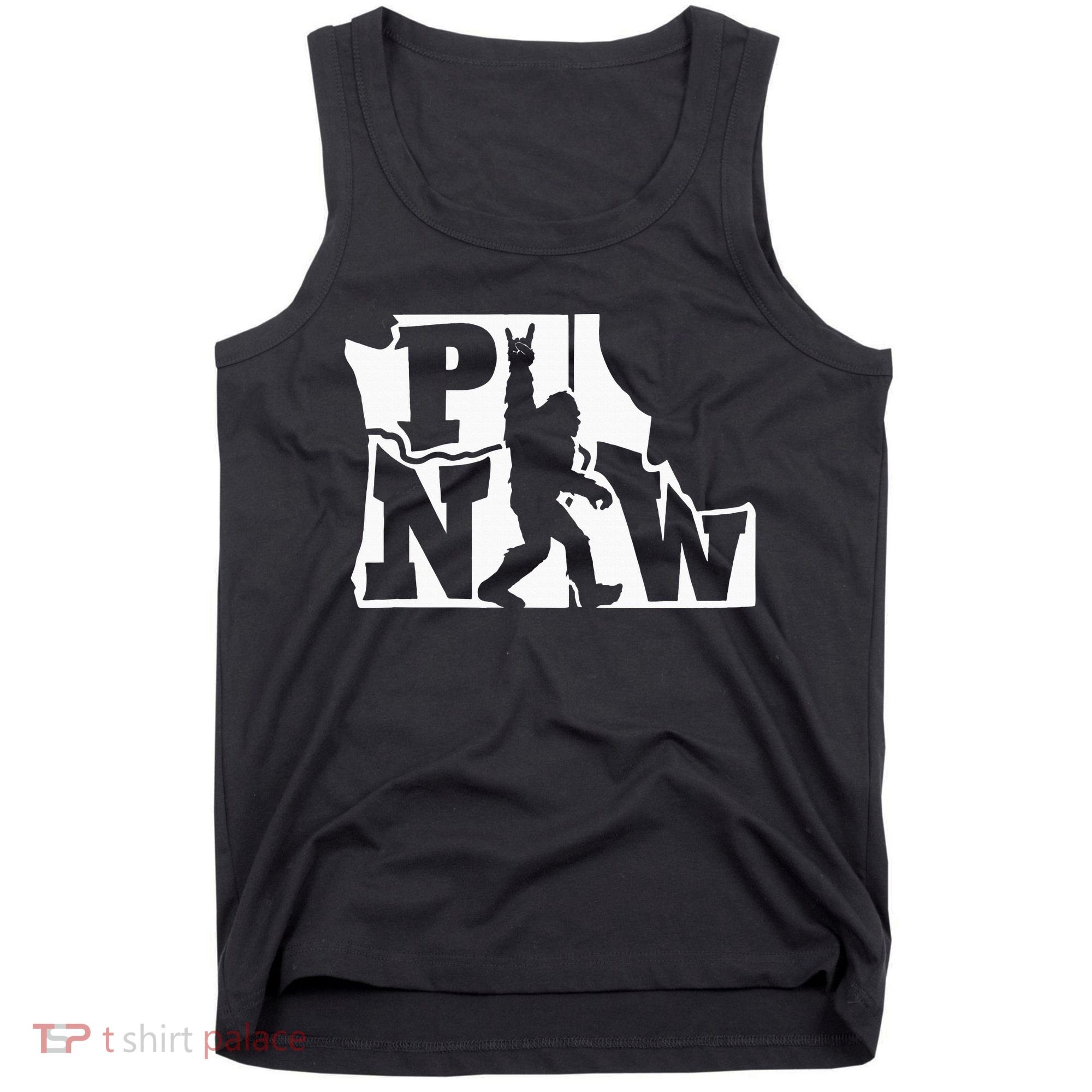 Bigfoot Rock And Roll Silhouette Pacific Northwest Sasquatch Tank Top