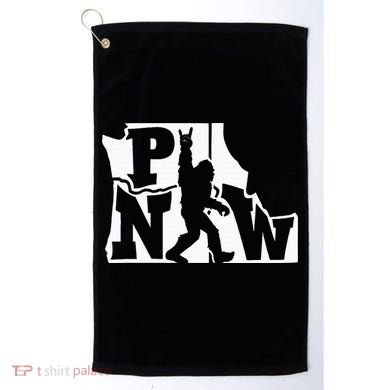 Bigfoot Rock And Roll Silhouette Pacific Northwest Sasquatch Golf Towel