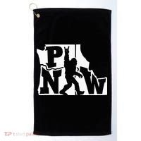 Bigfoot Rock And Roll Silhouette Pacific Northwest Sasquatch Golf Towel thumb 0