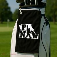 Bigfoot Rock And Roll Silhouette Pacific Northwest Sasquatch Golf Towel thumb 2