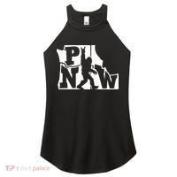 Bigfoot Rock And Roll Silhouette Pacific Northwest Sasquatch Women's Perfect Tri Rocker Tank thumb 0
