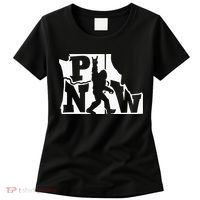 Bigfoot Rock And Roll Silhouette Pacific Northwest Sasquatch Women's T-Shirt thumb 0
