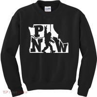 Bigfoot Rock And Roll Silhouette Pacific Northwest Sasquatch Kids Sweatshirt thumb 0