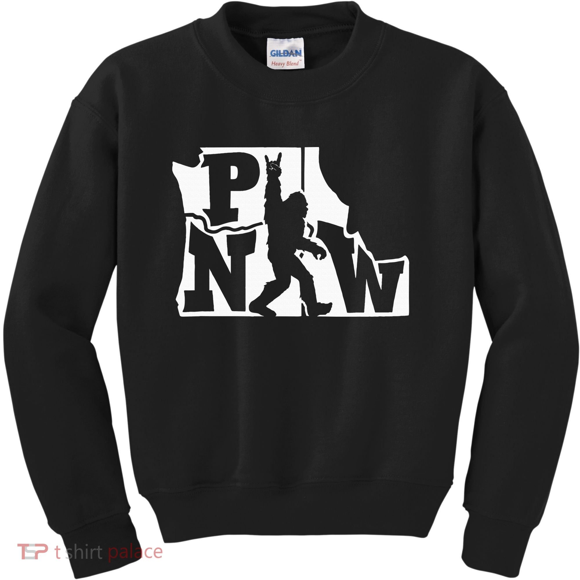 Bigfoot Rock And Roll Silhouette Pacific Northwest Sasquatch Kids Sweatshirt