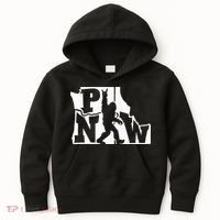 Bigfoot Rock And Roll Silhouette Pacific Northwest Sasquatch Kids Hoodie thumb 0