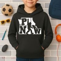 Bigfoot Rock And Roll Silhouette Pacific Northwest Sasquatch Kids Hoodie thumb 2