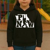 Bigfoot Rock And Roll Silhouette Pacific Northwest Sasquatch Kids Hoodie thumb 3