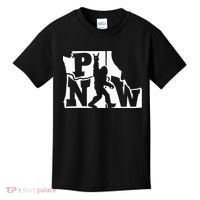 Bigfoot Rock And Roll Silhouette Pacific Northwest Sasquatch Kids T-Shirt thumb 0