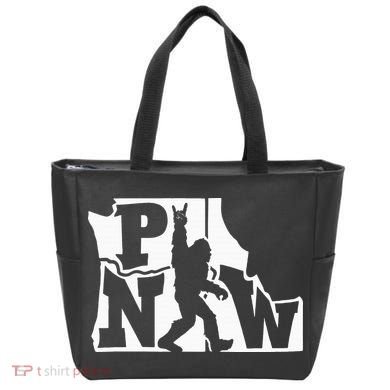 Bigfoot Rock And Roll Silhouette Pacific Northwest Sasquatch Tote Bag