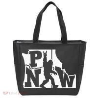 Bigfoot Rock And Roll Silhouette Pacific Northwest Sasquatch Tote Bag thumb 0