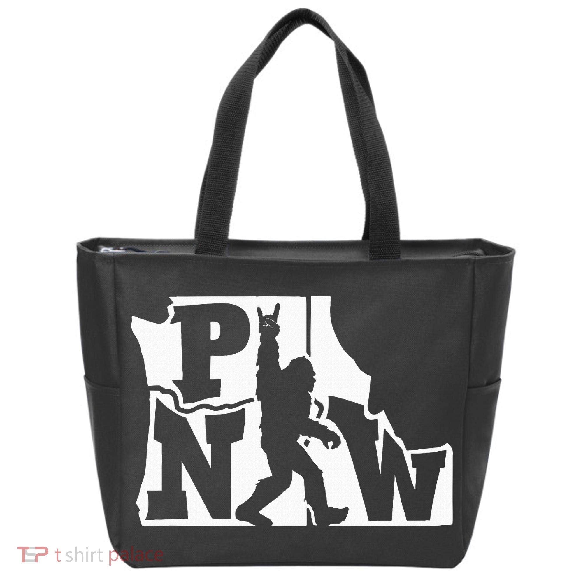 Bigfoot Rock And Roll Silhouette Pacific Northwest Sasquatch Tote Bag