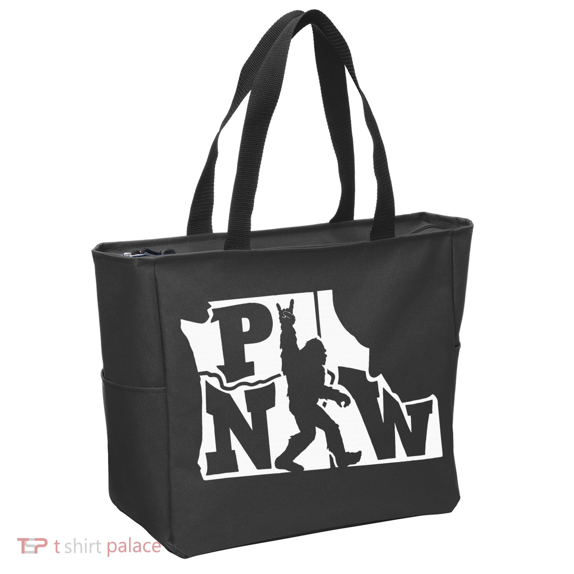 Bigfoot Rock And Roll Silhouette Pacific Northwest Sasquatch Tote Bag