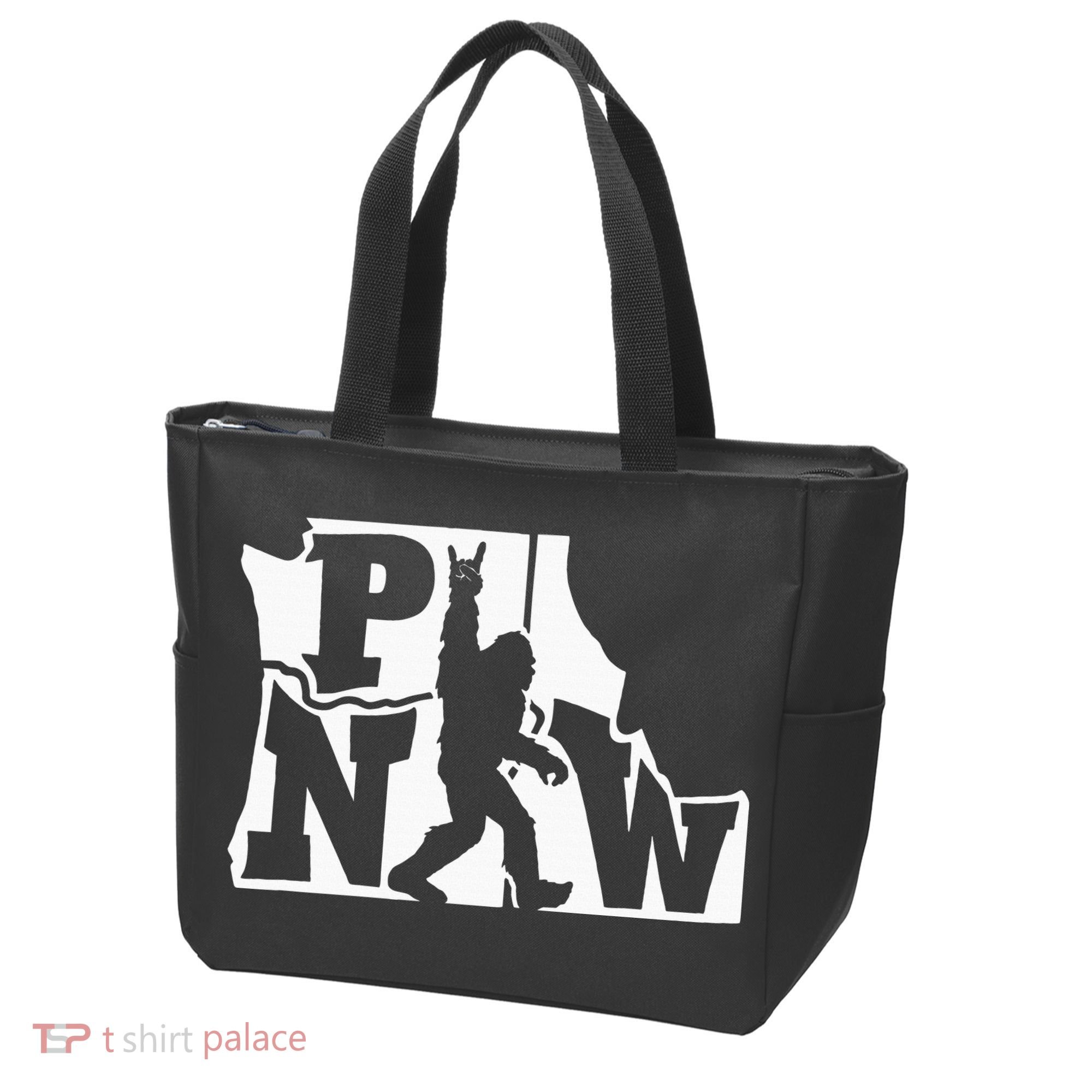 Bigfoot Rock And Roll Silhouette Pacific Northwest Sasquatch Tote Bag