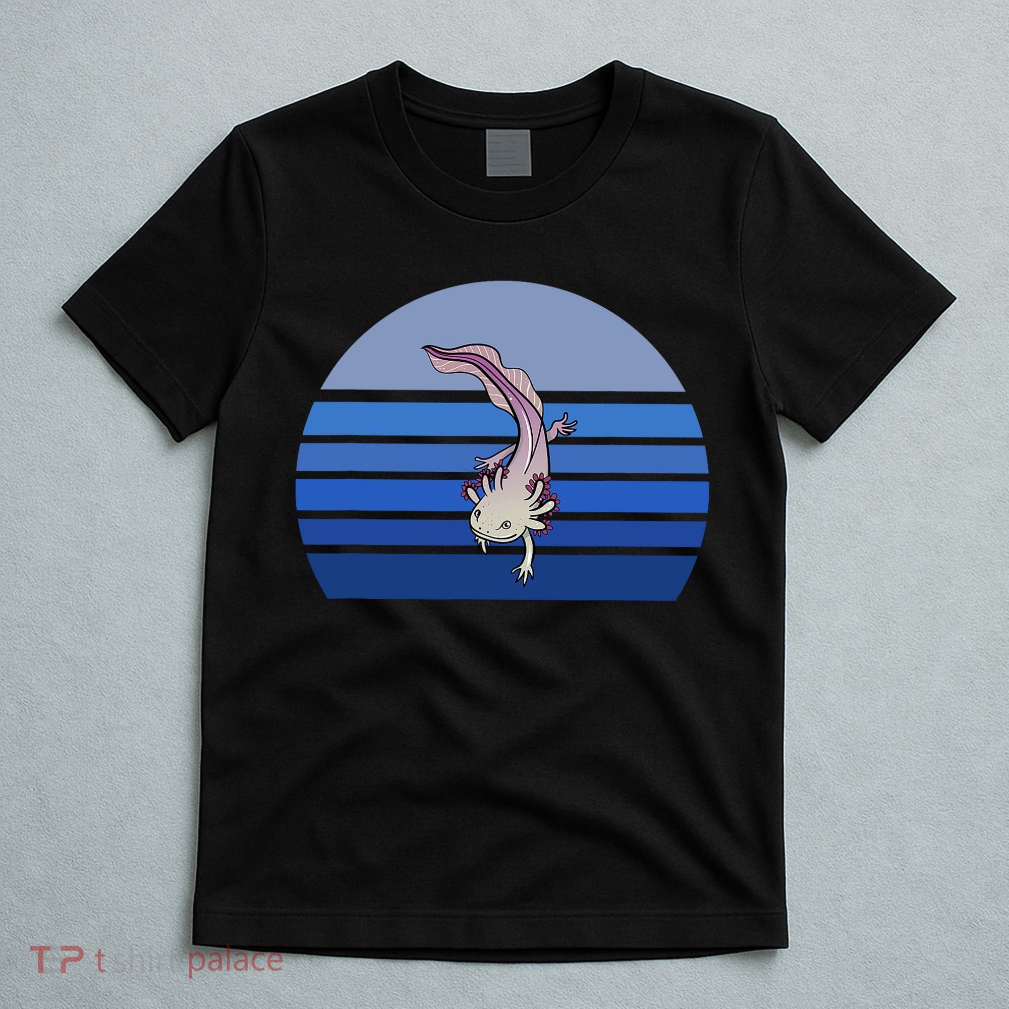 Blue Retro Axolotl Mexican Salamander Gift Lover T-Shirt