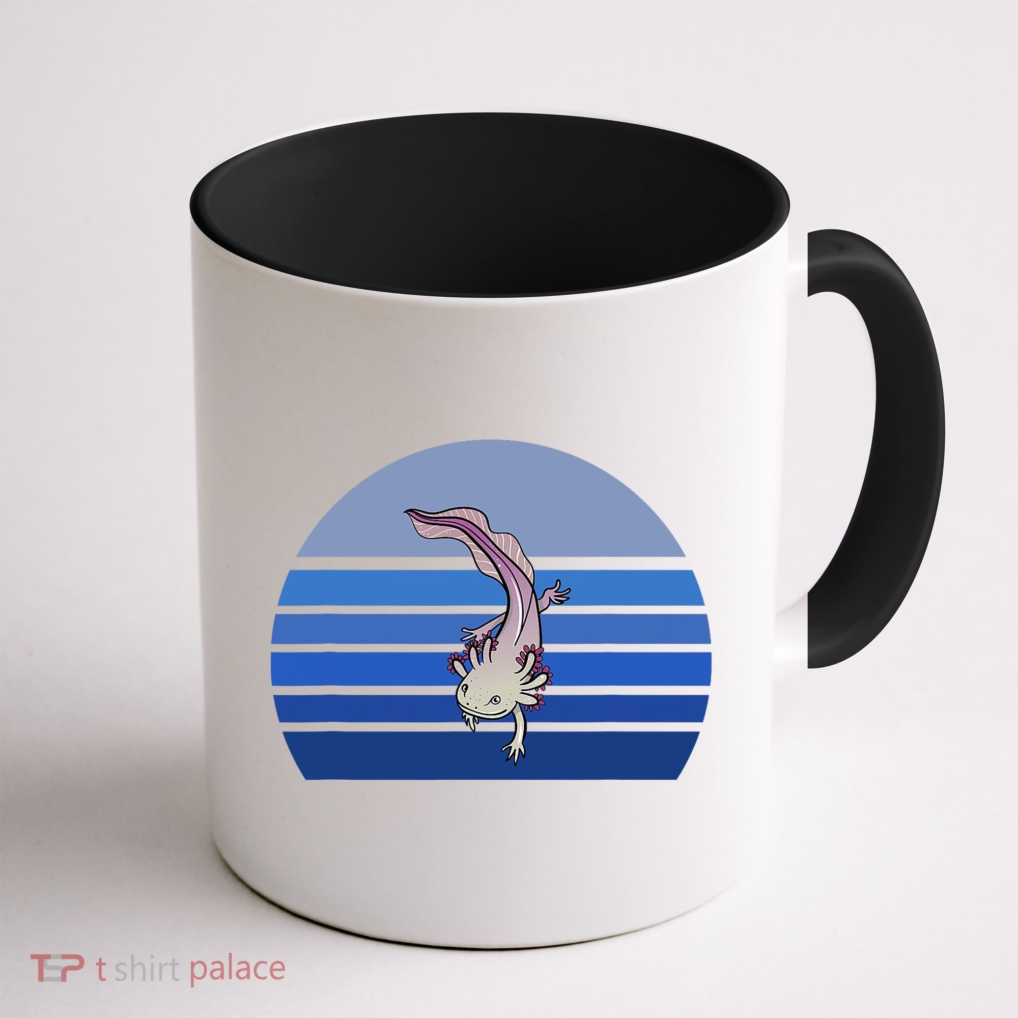 Blue Retro Axolotl Mexican Salamander Gift Lover Coffee Mug