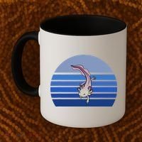 Blue Retro Axolotl Mexican Salamander Gift Lover Coffee Mug thumb 2