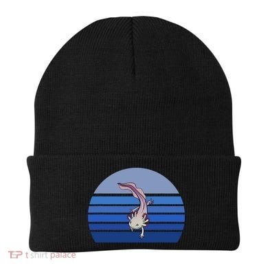 Blue Retro Axolotl Mexican Salamander Gift Lover Beanie